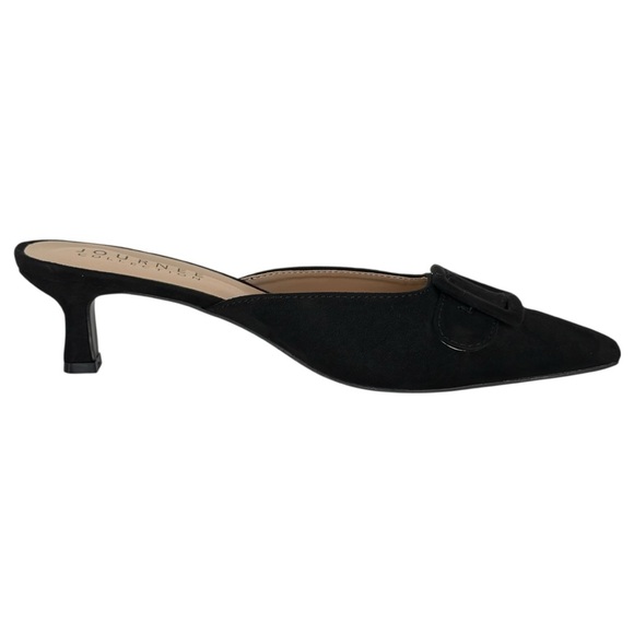 Journee Collection Vianna Black Microsuede Kitten Heel Womens Flats Size 8M - Picture 5 of 10